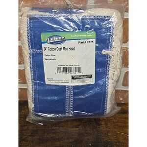 Dust‎ Mop Head 24 " Slide On Connection, Cut-End, White, Cotton Laitner NOS